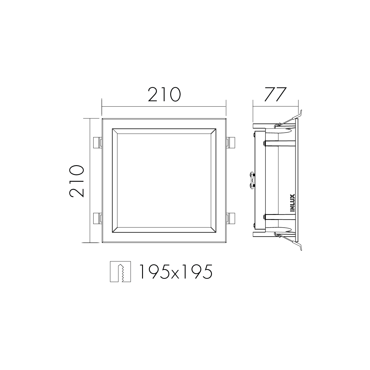 Alpha empotrar Dibujo técnico
